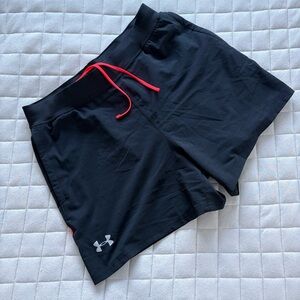 Under Armour Men’s Black Athletic Shorts with Neon Pink Accents